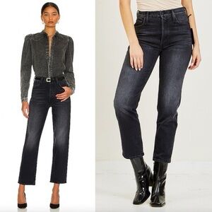 MOTHER The Tomcat Straight Leg Jeans in Black Lies Lies Lies Revolve 25 LIKE NEW